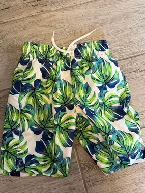 Place Sport Kids Tropical Leaf Swim Shorts - Green & Blue 5/6
